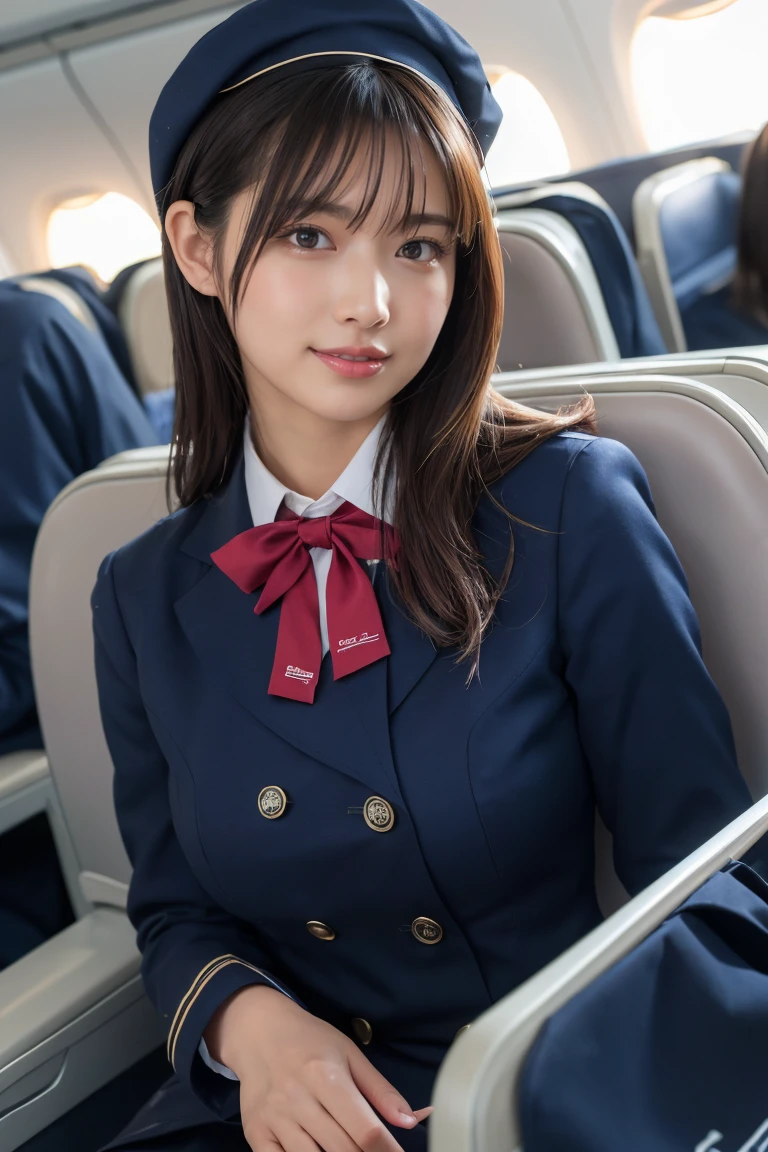 Super detailed, High resolution, Super detaileded, highest quality, wonderful, highest quality,Integrated 8K wallpaper, cinematic lighting, stewardess、20-year-old、Japanese