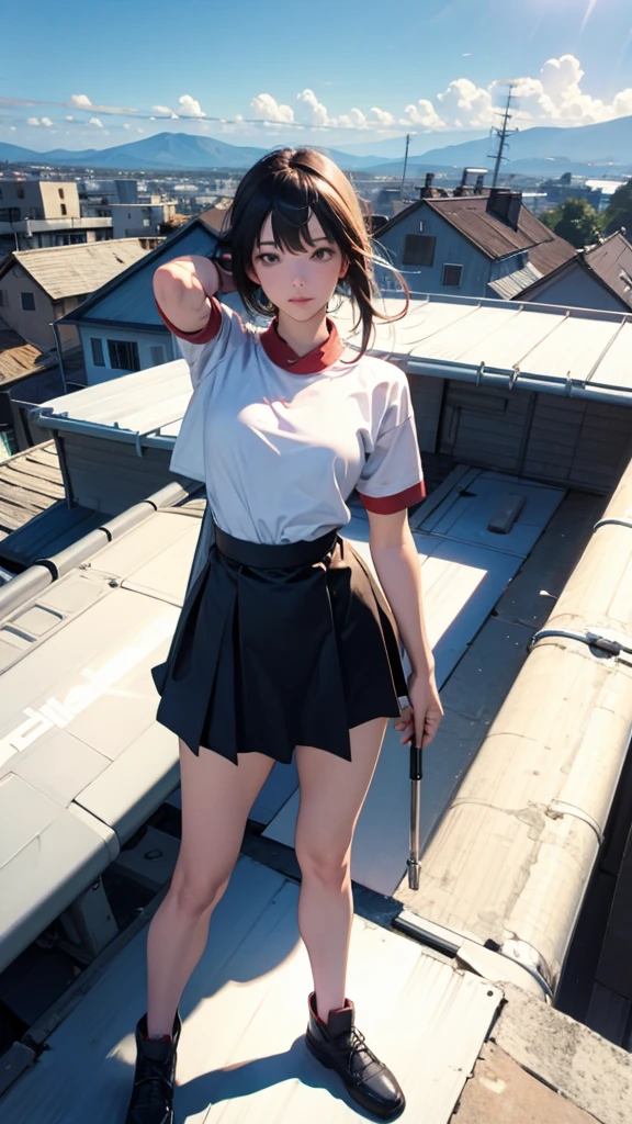 Standing on the roof