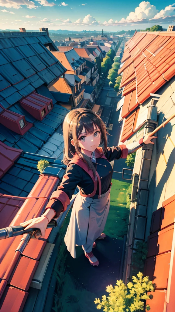 Standing on the roof