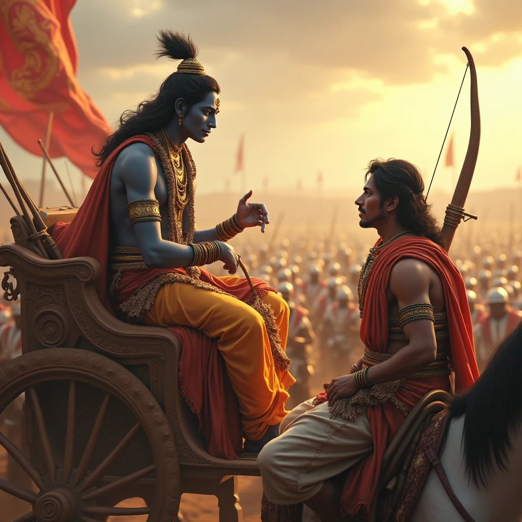 Shri krishna and arjun on chariat