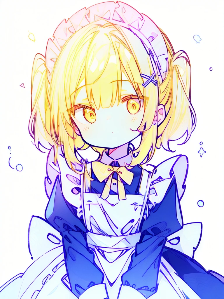  1 girl、Blonde、 maid clothes