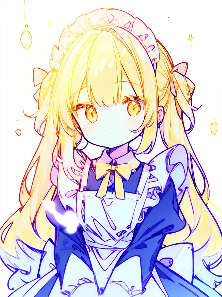  1 girl、 Long Golden Hair、 maid clothes