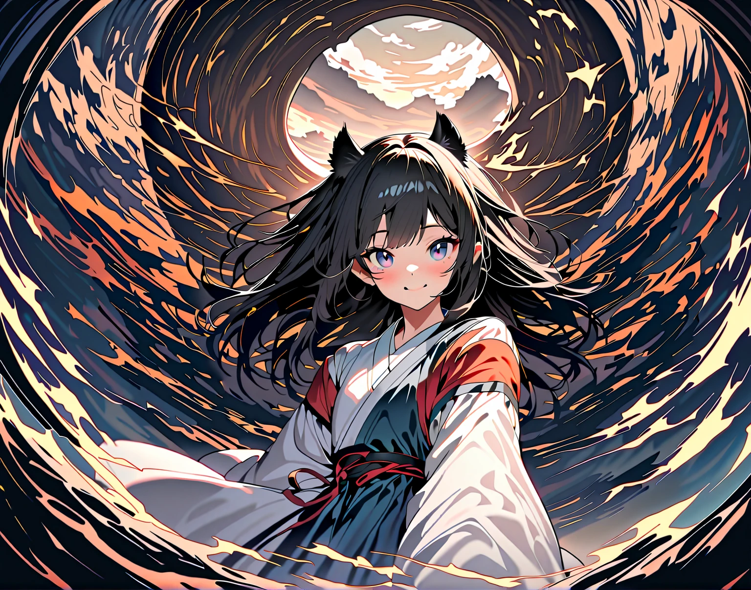 tmasterpiece,best qualtiy,cinematic Film still from,Tiger orcs,Floating in the sky,closeup cleavage,brightly,cheerfulness,Warm and soft lighting,the sunset,(spark of light:0.7),Fireworks bloom