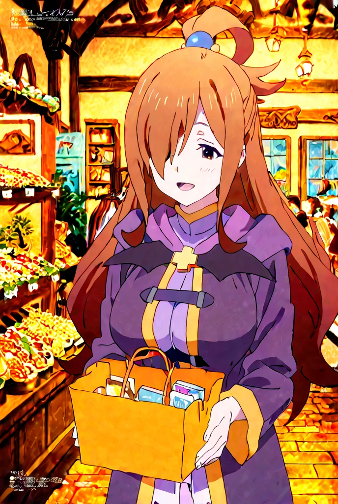 1girl,wiz , konosuba, happy, shopping, fantasy city, 
 , (masterpiece:1.2), (best quality:1.2), (very aesthetic:1.2), (detailed background), newest, intricate details,source_anime,masterpiece,best quality,highres,absurdres,official art,official style,source_anime,anime screencap,anime coloring,megami magazine,anime,animated,