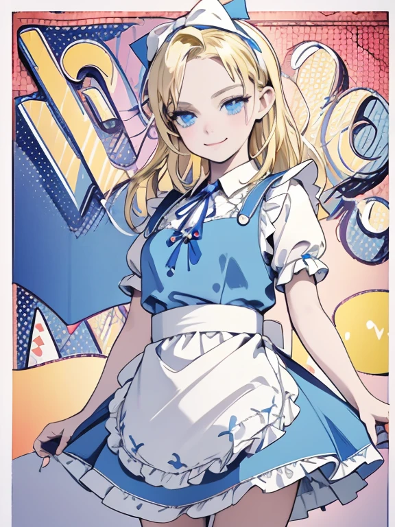 a beautiful 20 year old blonde Kate Upton with big messy hair in a blue dress, white stockings, black headband, cleavage, holding a glowing mushroom, fantasy art style, cartoon vibrant, cute detailed digital art, colorful digital fantasy art, digital fantasy art ), glossy digital painting, pastel vibrant,