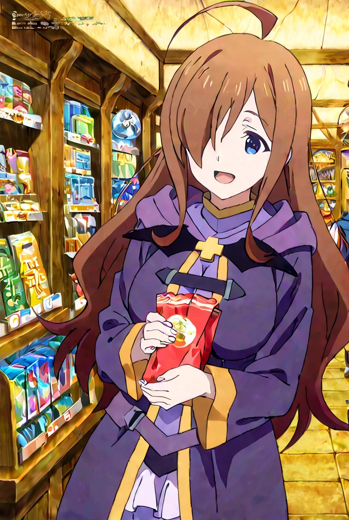 1girl,wiz , konosuba, happy, shopping, fantasy city, 
 , (masterpiece:1.2), (best quality:1.2), (very aesthetic:1.2), (detailed background), newest, intricate details,source_anime,masterpiece,best quality,highres,absurdres,official art,official style,source_anime,anime screencap,anime coloring,megami magazine,anime,animated,