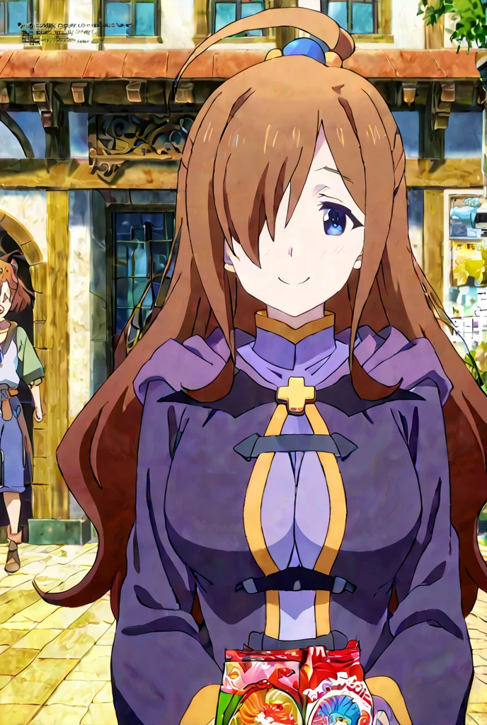 1girl,wiz , konosuba, happy, shopping, fantasy city, 
 , (masterpiece:1.2), (best quality:1.2), (very aesthetic:1.2), (detailed background), newest, intricate details,source_anime,masterpiece,best quality,highres,absurdres,official art,official style,source_anime,anime screencap,anime coloring,megami magazine,anime,animated,