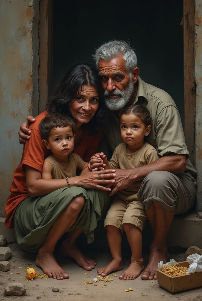 A mother and father with a son from the current era