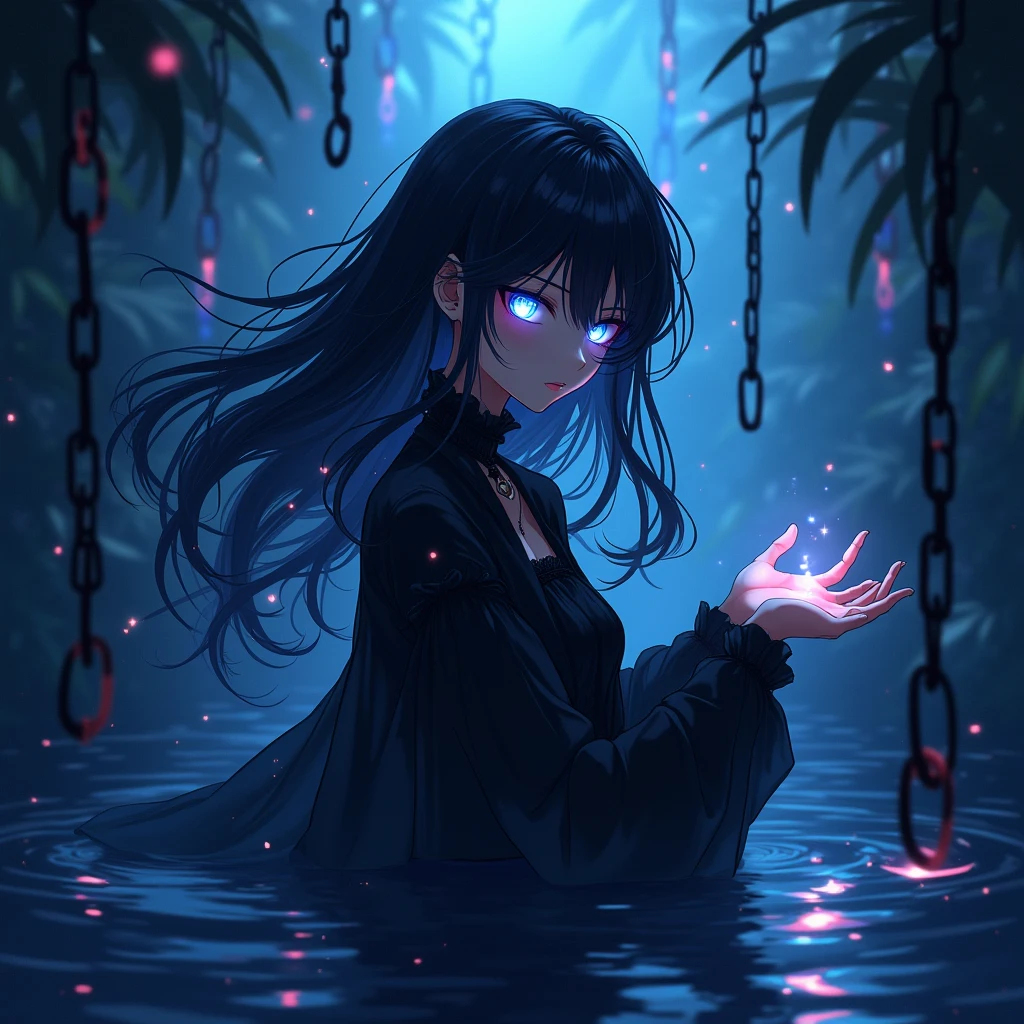 [Female Main Character[1 girl in, no smile, sparkling navy orange eyes, (deep glay hair) , big breast, (masutepiece:1.2, Best Quality), (finely detailed beautiful eye: 1.2), (beautifull detailed face), (Best Illumination, extremely delicate and beautiful),  shoulder length hair , collarbone, black dress,]], [background [Deep in the expanses of the universe, The Dark God Awakens, Cthulhu, Ancient ones, With tentacles that make the heart tremble. A being with immeasurable power, Beyond human comprehension, Emerging from the abyss, The Ascension of the Universe. Imbued with grotesque forms and madness, Cthulhu, Great Old One, There is a planet in the middle, tentacles in universe, lovecraftian inspiration, Lovecraftian cosmic fear, lovecraftian hellscape, fantasy and cosmic horror movie, Lovecraftian atmosphere, lovecraftian, a planet in open space, ]]