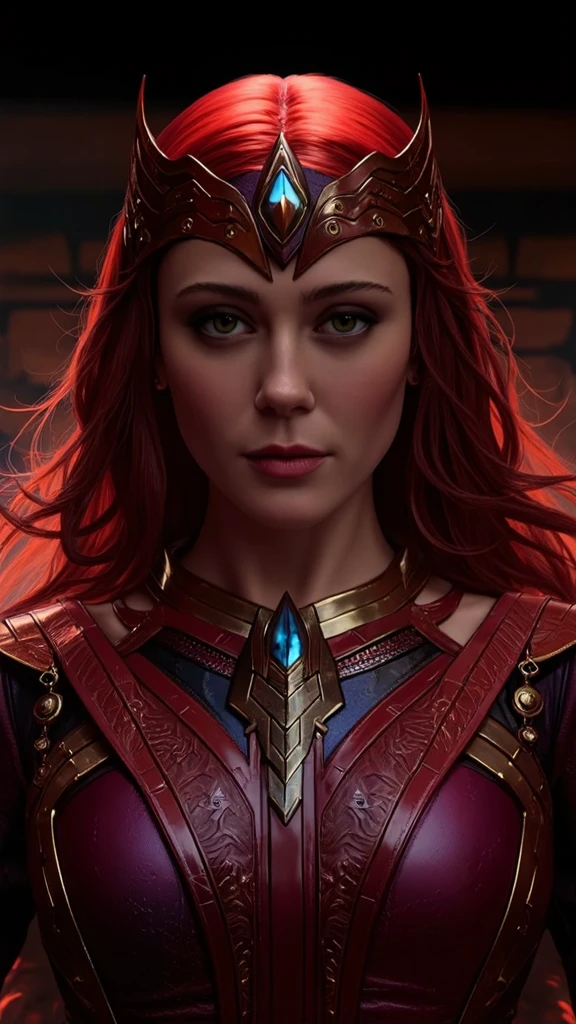 best quality, ((masterpiece)), Knight Princess with red hair, ((perfect face)), using a dress golden armor, holding a spear