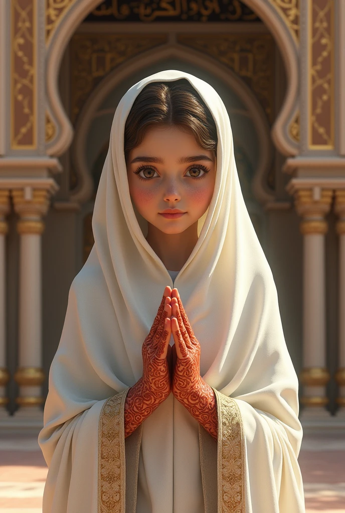 (masterpiece:1.2), (Best quality:1.2), Perfect lighting, religious style symmetric, tiny girl perfect sleep in a gian plant leaf flower,, front frontal view, face european caucasian, poster style epic, fullbody, wearing transparent herbal decor cloth light dress tight, no crop body,