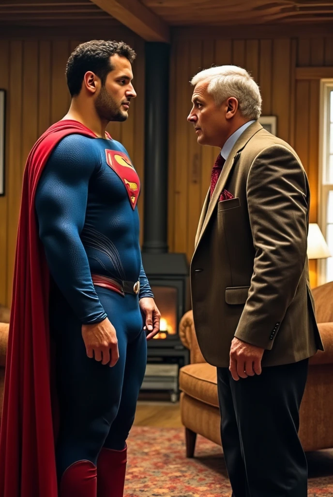 Superman telling his father Jonathan that he's Superman