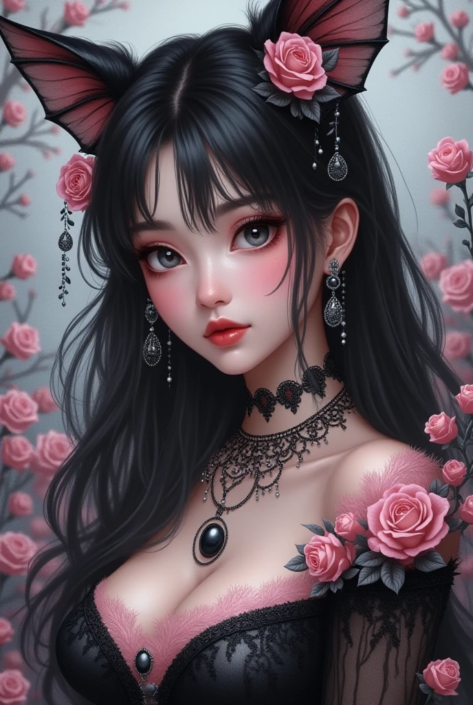 wince, solid circle eyes, fake animal ears, light smile, ear blush, fang, black hair, hair ribbon, clenched teeth, tearing up, Verism, 8k, super detail, ccurate, best quality --auto
