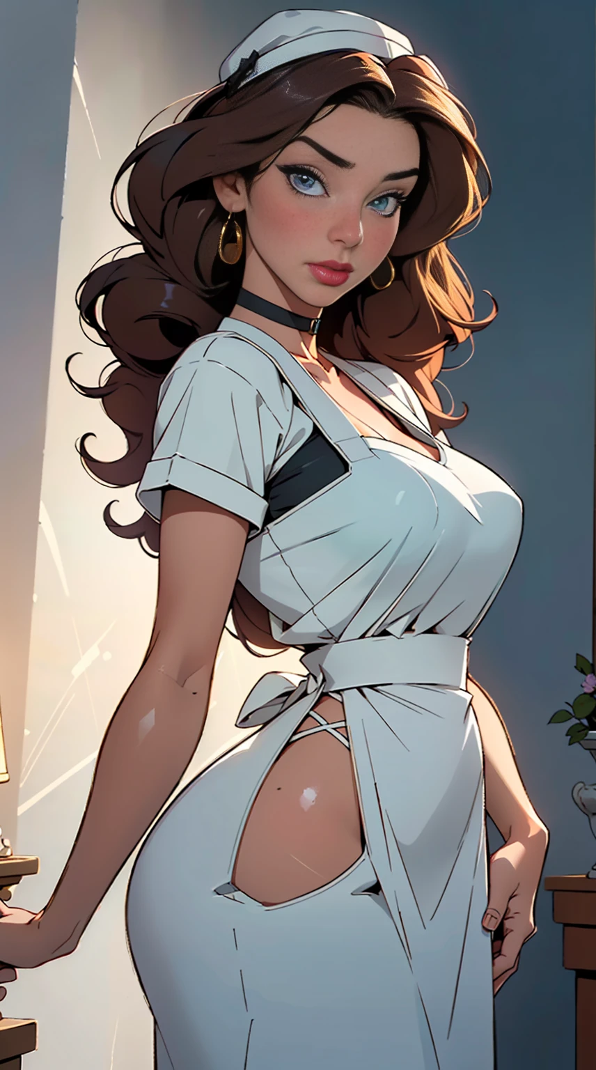animated style, chart, absurderes、perfect anatomy、wearing a luxury dress , hair ornament, restaurant scene, masterpiece, raw photography, 8k, top quality, Fine pore, photorealistic, ultra detailed, (high skin detail:1.2),extremely detailed,Intricate, sharp focus, Once, boil, boil Once, neckline, tit window, bare breasts