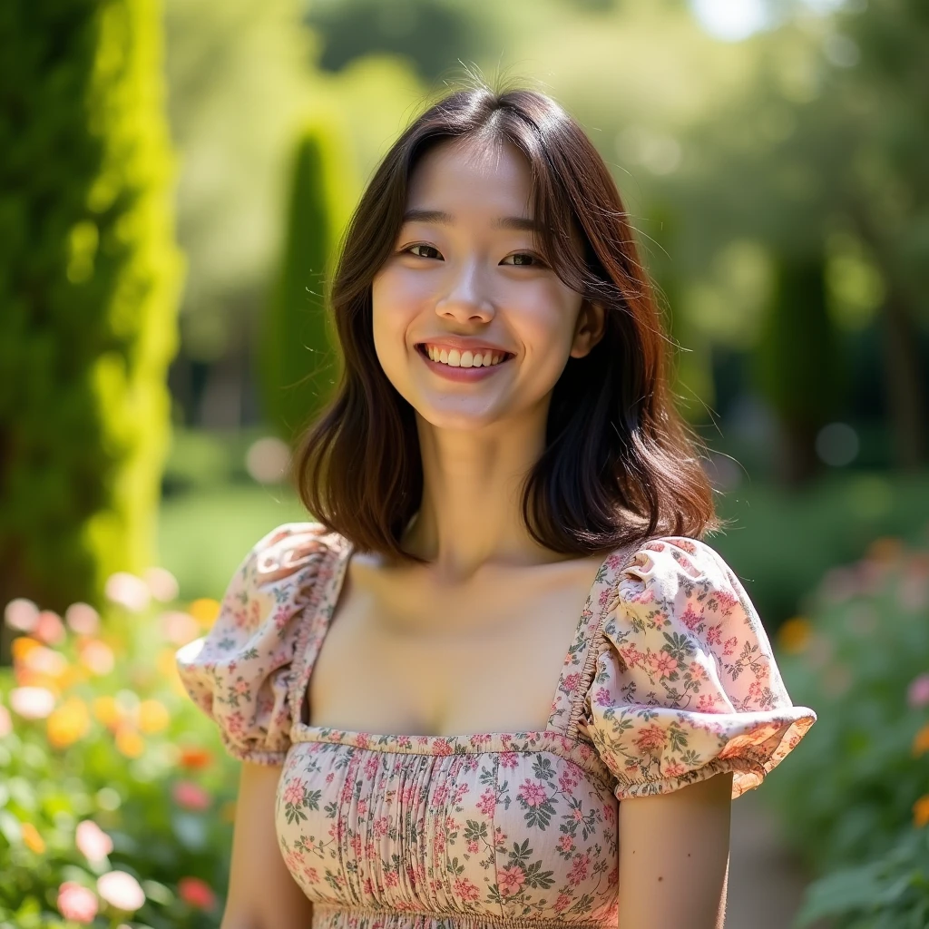 1girl, cute,  smiling, wearing japanese samurai pink armer, having a japanese katana, having a small bag three balls are in, many trees in her background, detailed background,(photorealistic:1.4),  (in the dark, deep shadow,low key:1.1), diffused natural skin glow,  diffused dark light, wide shot
