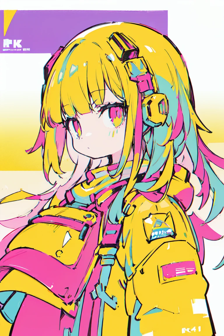 (  High Quality  , 8k, 4K,   High Contrast  , masterpiece:1.2), (  High Quality  ,   best aesthetics,   Perfect Anatomy), ( Dynamic angles that blow away your aura), (( 1 female )), ((  cyberpunk)), ((  flat color)), ((  colorful art  )),   Rider Jacket ,  viewers,   line art  ,   colorful background,   High Contrast  , Contrasting colors, ((RISOGRAPH)), oil painting,