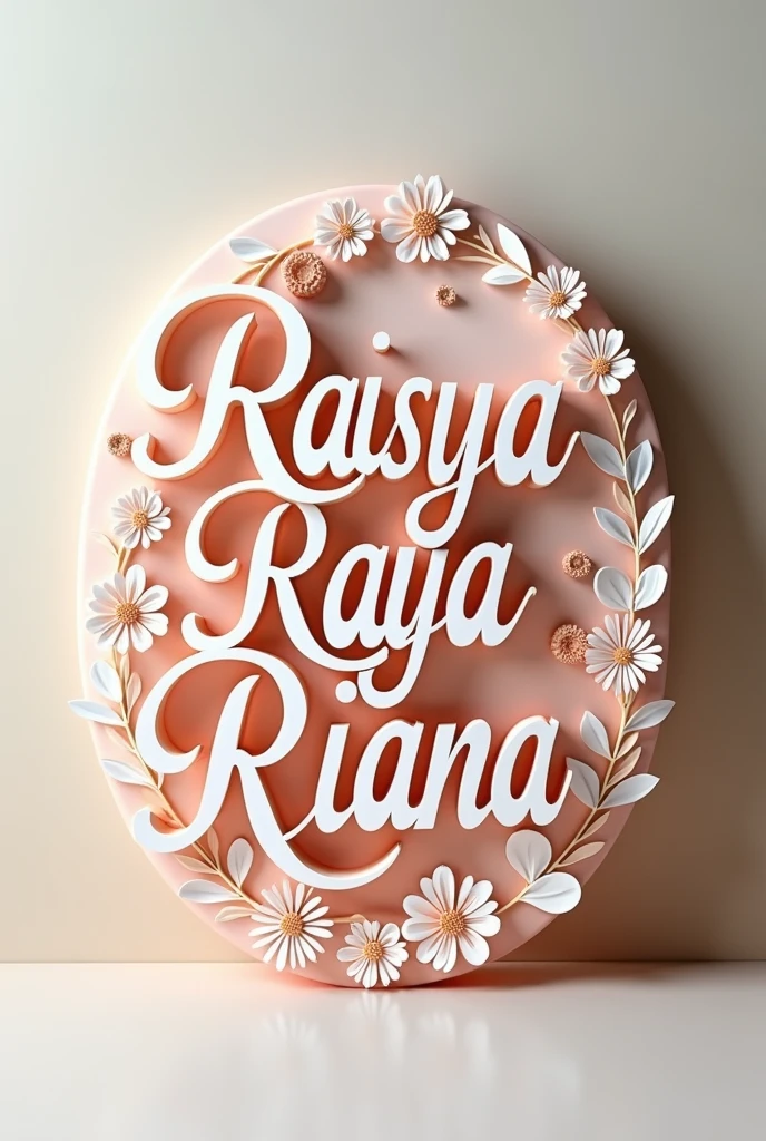 Beautiful 3d wedding card name Raisya Raya Riana