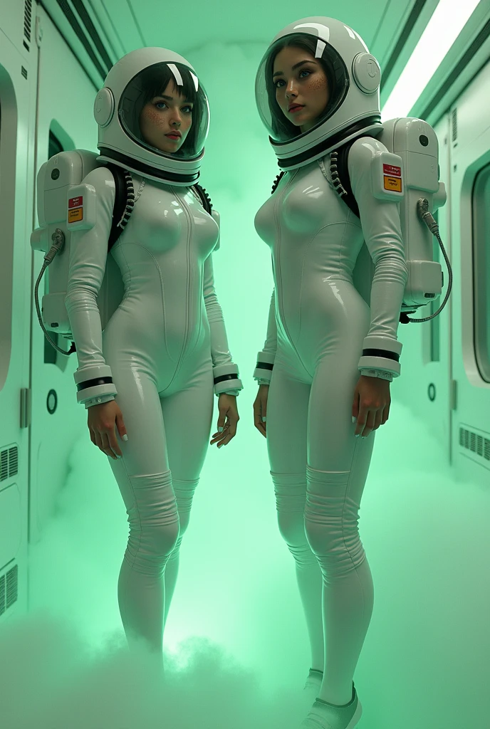(masterpiece), (best quality), (red eyes), (epiCRealLife), (red lipstick), (cleavage), (j4nu4ryj0n3s) (young woman), (European Model), (Plugsuit), (ayanami_rei plugsuit), interface headset, white bodysuit),(white gloves) (red eyes), (blue hair), (medium breasts),(flash photography), (natural lights), (ample lights),( light smile), (pose for picture), (white gloves), (light smile),  (lying on the space bed), (space station lobby), (kneeling poses), (spaceship cockpit), (galaxy scenery), (from side)