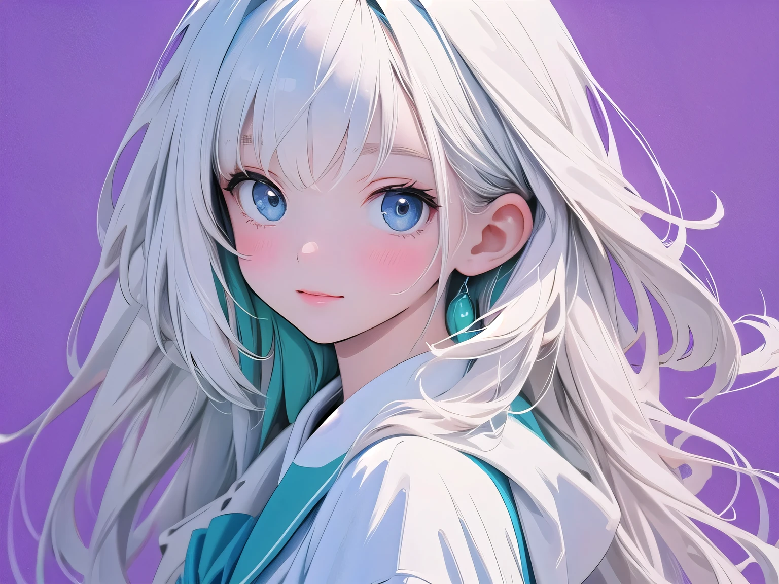 ( Perfect Anatomy) , One Girl , Artistic concept of a cute face and a gentle smile. artistic concept of digital art illustration , high school uniform , Abstract, fine art oil painting digital style .