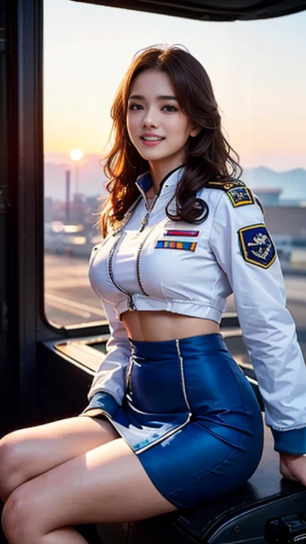 beautiful girl　Large breasts　Blue Impulse　pilot　Right hand salute　女性pilot　captain