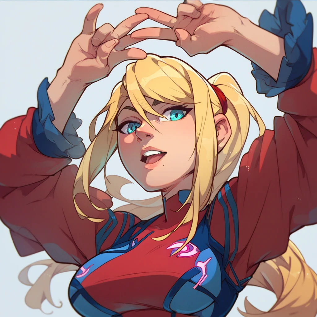 Samus hands above your head