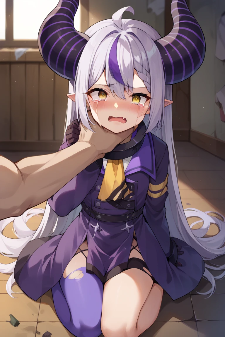 NSFW,Hololive,Laplace Darkness,long hair,Twin tails,Small breasts,(Fantasy:1.5),(Purple Gothic Lolita Dress:1.5),Frills,Embarrassed,blush,In heat,A wistful look,I feel pleasure,(Perfect hands),(Perfect Anatomy),(masterpiece),(highest quality),Castle at night,kitchen,Scrounge,Leg spread,One old man,King,Having sex,Ahegao,Wide-eyed,Cross-eyed,Open your mouth,Sticking out tongue,Leaning forward,Are standing,(Side view:1.3)