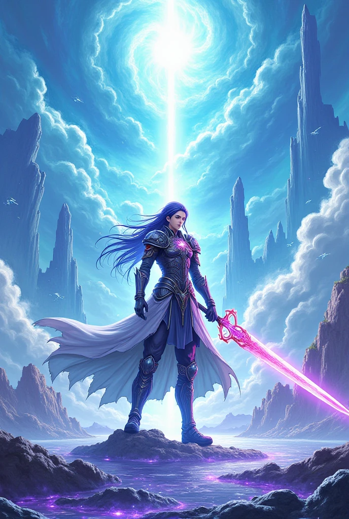background sparkle with ambient purple blue light, fantasy world, game scene, anime style, Lots of detail，8k，CG image quality，Unreal Engine 5 rendering, cinematic shots, masterpieces, the world looks dazzled with sparkling rays in the sky, dusty unreal engine, cinematic level shot, gameplay still, unreal engine 4k wallpaper, game render, screenshot from the game, battlefield backround, key art, unreal enginedigital painting