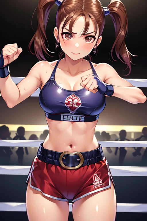 Jessica,  shiny maroon hair,  twin tails, ( beautiful brown eyes、 center split)、smile、 super detailed eyes、 very detailed face ,  highly detailed eyes ,cowboy shot,、(Alone,  One Girl )、 ,Master Piece,  top quality ,  high res, masterpiece , 








 (  aggressive punch ) , sweat,  heavy breathing, (Suppressive attacks) , (  boxing ring ),  Athletic Shorts ,  perfect detail, Perfect means,  perfect member ,  impact , ( Glowing Skin ), abdomen,  fitness , Musa ,  strike a pose,  photoshoot, art essay ,  attractive,  attractive,  waist,  boxing shorts , fight,  (grow up, please understand well: 1.2) , (8k: 1.2) , wonderful, attractive,invent, small