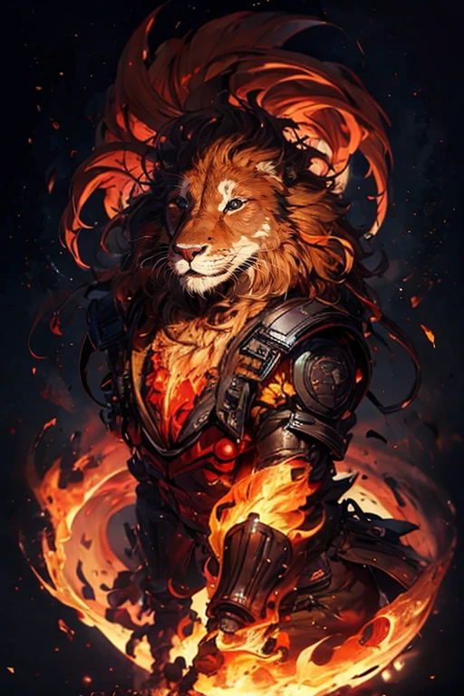 A fire lion  