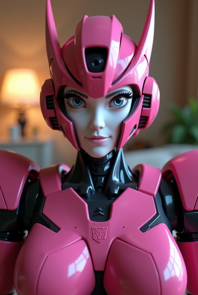 Anime Transformer Kissmaster Arcee and her human companion strike cute poses