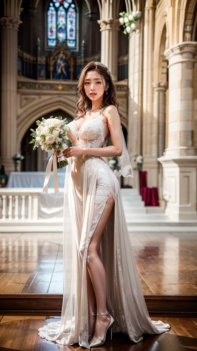 "Create an image of Android 18 dressed elegantly for a special event,no having clothes, wearing a sleek black evening gown, have massive k-cups, standing in a lavish ballroom with chandeliers and elegantly dressed guests."