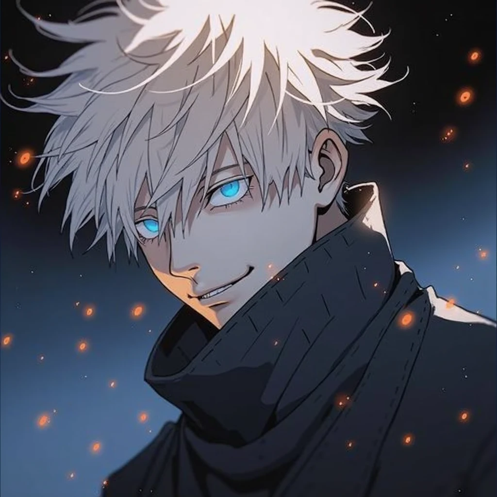 Generate a logo of Satoru Gojo with the name of LXP PARTH 