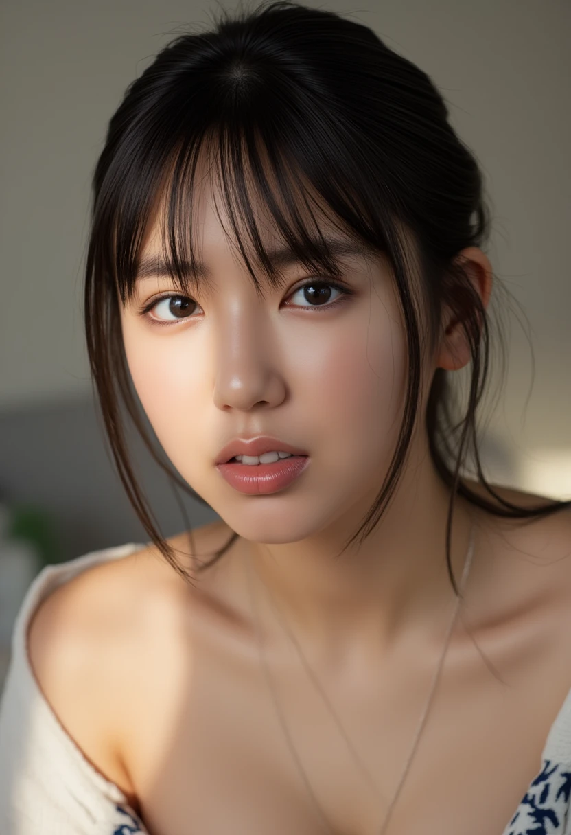 beautiful detailed eyes, full body, beautiful detailed lips, extremely detailed face and hair, bob hair, long eyelashes, soft light, warm lighting, perfect face, porcelain skin, golden hour lighting, (best quality,4k,8k,highres,masterpiece:1.2),ultra-detailed,(realistic,photorealistic,photo-realistic:1.37),Navy blue Pleated Skirt, sleeveless White Dress Shirt,sideboob,bedroom, on bed,( lying, on back:1.5),arms up, kneehighs,(embarrassed,blush:1.1),spread legs,(close eyes),(underboob:1.5)