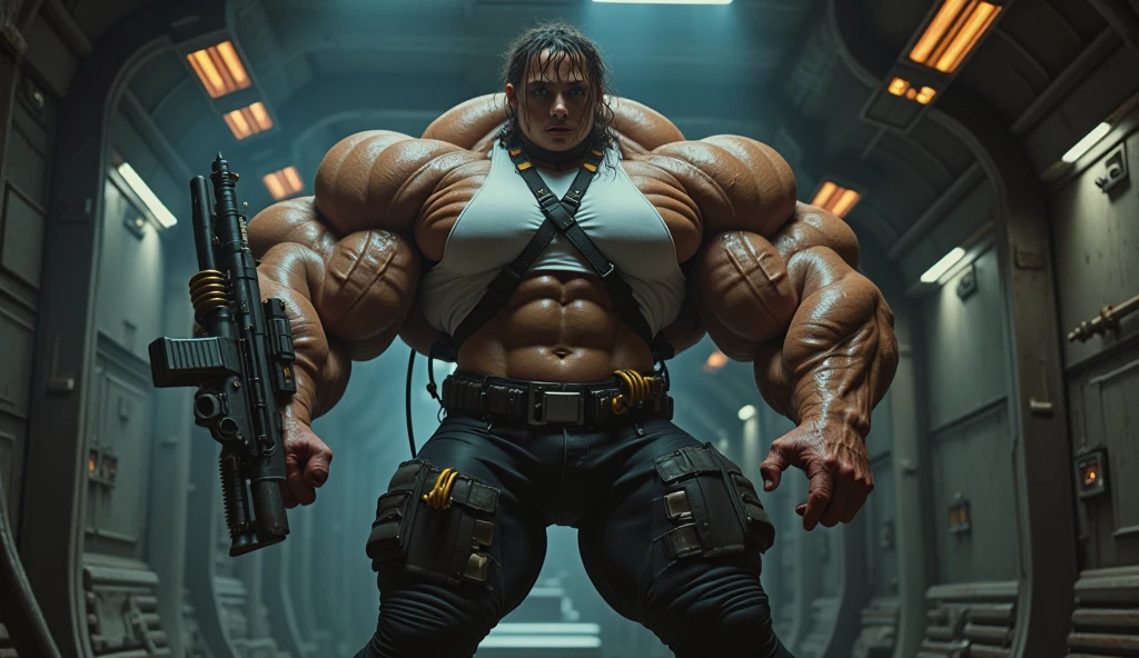 Extremely handsome young man, oversized muscles, superhuman power, ten feet tall hunk