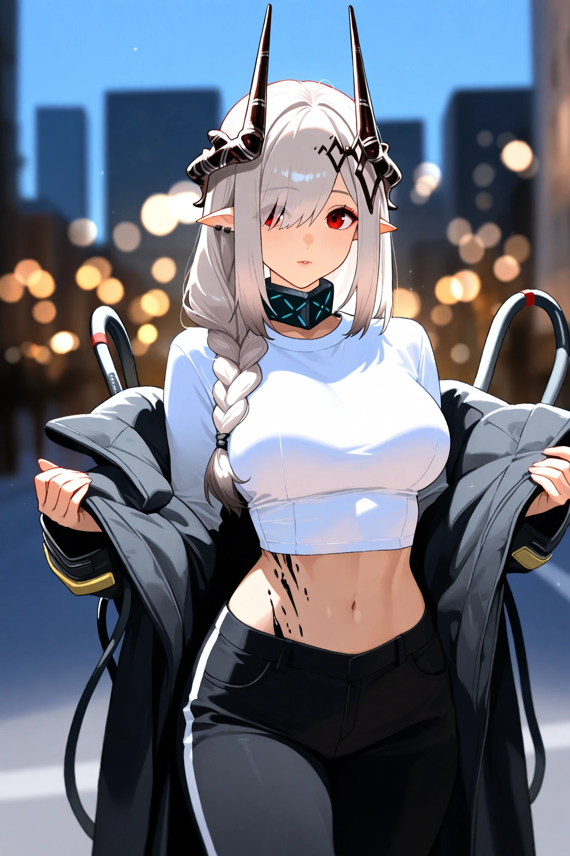 masterpiece, best quality,anime style, 1 girl,(((slender body))), (((small breast))),(((hot pants, white tanktop,red tie,glasses))),(((((a gorilla man grabbing the girl))))), ((((restrained, arms behind back)))),((((cum)))), (beautiful face), (((long hair))), (((straight hair))), ((((silver hair)))),detailed beautiful skin, (perfect hands, perfect anatomy)