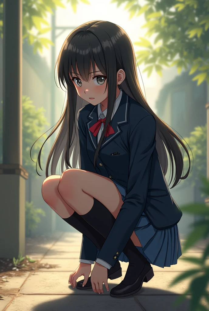 Masterpiece Top Quality High Resolution Tanhai Chengzhou Takagi Panty Shot , Long hair, Open mouth, Physical education sitting　beauty legs 　hi-school girl　１５age　校服　A sexy　　Transparency　Super beautiful girl