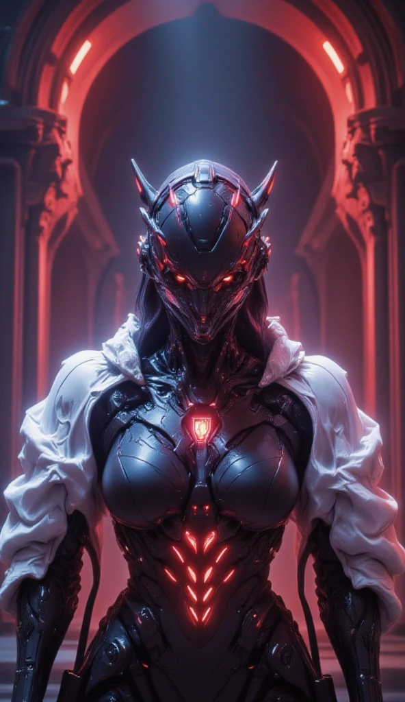 In the world of Warframe, Johanna de Armas emerges as a young woman, her form encased in a neon genesis evangelion style plugsuit, a testament to advanced futuristic exoskeletons. The exosuit, a fusion of futuristic baroque and rococo cyberpunk, is a marvel of design, featuring a white puffer jacket that adds a touch of elegance to her formidable appearance.
She stands in an opulent gothic cyber church, bathed in neon lights that cast dramatic shadows, emphasizing the off-center composition of the scene. The atmosphere is thick with the essence of retro cyberpunk art, reminiscent of the works by Keos Masons, and the painting style of Richard Gerstl, known for his vibrant expressionism and emotive, psychological intensity.
The street art and graffiti around her, with their vibrant colors and urban themes, reflect an 80's inspired synthwave aesthetic. The scene is a tapestry of neon, vibrant, and detailed elements that capture the essence of retro futurism. The shallow depth of field, vignette effect, and highly detailed rendering create a moody, epic atmosphere, reminiscent of a high-budget cinematic production.
The bokeh effect, cinemascope framing, and the addition of film grain give the image a grainy texture, enhancing its cinematic quality and adding to the overall gorgeousness of the scene. This is a world where technology and art collide, creating a visual spectacle that is both intense and beautiful.