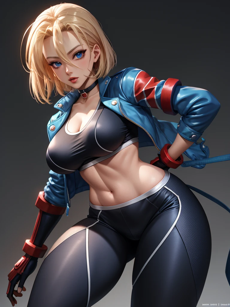 extremely detailed, 8k, masterpiece, official art, unreal engine, best quality, absurd res, ultra high res, 
BREAK, 
 cammy white, blue short jacket, red gloves, black long leggings, sexy pause,
BREAK, 
slender body, big breasts, tiny waist big, sexy body, sexy figure, slim thighs, sexy, beautiful Navel, desireable, tempting, Detailed drawing of eyelashes,
BREAK,
(((dynamic angle))), 
