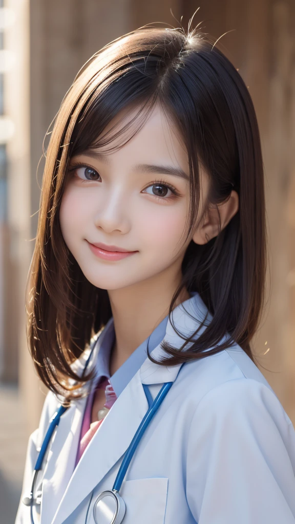 ((sfw: 1.4)), ((sfw, , collared shirts, white shirts, short sleeve, tie, short skirt, smiling face, at school, 1 girl)), ultra high resolution, (real: 1.4), RAW photo, highest quality, (photorealistic), focus ,Soft light,(()),((Japanese)),(((Young face))),(Surface),(Depth of field),Masterpiece,(Photoreal),Woman,Bangs,( (1 girl)