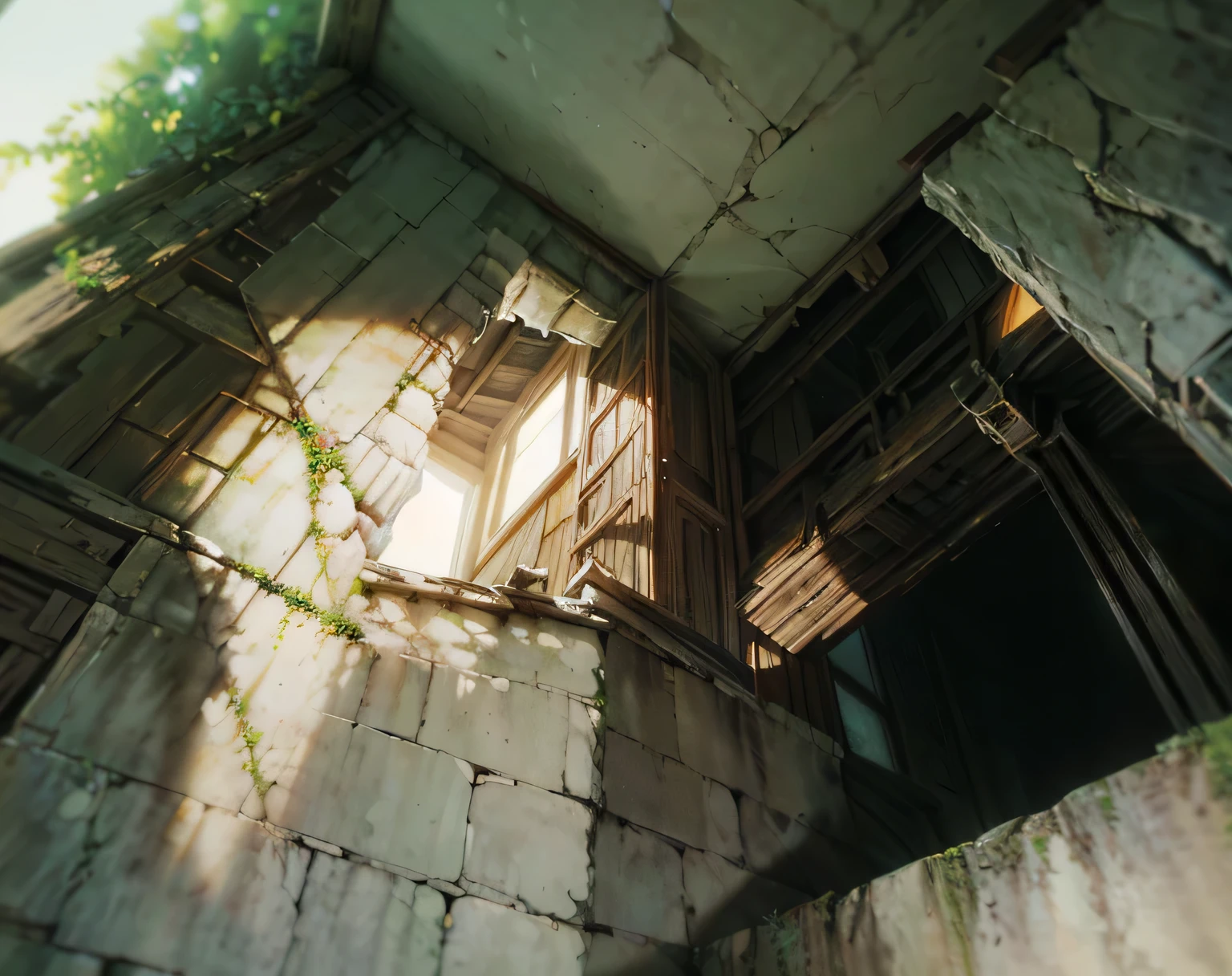 ((Best quality, 8k, 32k, Masterpiece, UHD:1.2), "Transform the setting of the image into the Tucker Household from Fullmetal Alchemist, capturing its eerie yet deceptively ordinary atmosphere. The estate is a modest, old-fashioned house situated in a secluded area, surrounded by a slightly overgrown garden. The building’s structure is well-worn, with weathered wooden panels and brickwork, giving it a sense of quiet neglect. The windows are slightly fogged, their curtains drawn partially aside, hinting at an unsettling presence within.

The front yard is bordered by an iron gate and a cobblestone path leading up to the entrance. The yard is unkempt, with patches of wild grass overtaking the walkway and a few scattered toys hinting at a ’s presence. In the background, the silhouette of a tall chimney rises ominously against the overcast sky, a faint wisp of smoke trailing into the air.

Inside, visible through an open doorway, faint laboratory equipment can be seen—alchemical symbols scrawled on walls and floors, and shelves lined with ominous books. The lighting is muted, casting deep shadows across the entire scene, lending a foreboding air to the seemingly ordinary home. The estate feels trapped in time, haunted by the weight of tragic experiments and the chilling silence of abandonment."