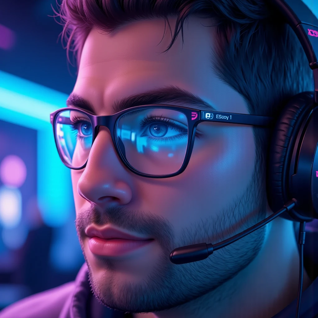 ((Masterpiece)), (ultra-detailed), (8k resolution), A dynamic **Twitch avatar** of **Pivalora2**, styled for a professional e-sports vibe. The composition features a close-up of **Pivalora2’s face**, wearing **black prescription glasses** with a sleek, modern frame that reflects faint **RGB lighting** from a professional gamer headset. His expression is confident and focused, showcasing the determined attitude of a competitive gamer.  

The background is minimal yet vibrant, incorporating a **blurred neon glow** in hues of blue and purple, inspired by the energetic ambiance of gaming arenas. The lighting is sharp and cinematic, with highlights on his glasses and headset for a polished, high-quality appearance. The design integrates a **subtle Twitch logo-inspired outline** or **stylized gamer tag (Pivalora2)**, placed at the bottom corner for branding.  

Perfect for Twitch use, this avatar blends professionalism with personality, capturing the essence of **e-sports competition** in a bold, engaging way. **(Twitch avatar, e-sports branding, RGB lighting, cinematic focus, neon accents, professional design)**.  