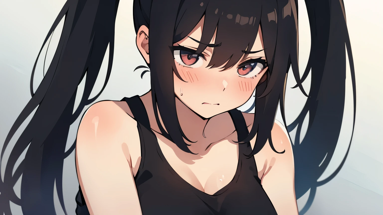 naked prisoner girl very long black ponytail with horny face