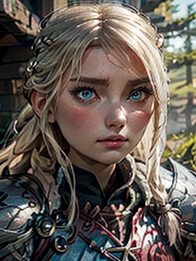 Astrid Hofferson, how to traín dragon, viking,  blonde, ,cute face makeup,  blue eyes 