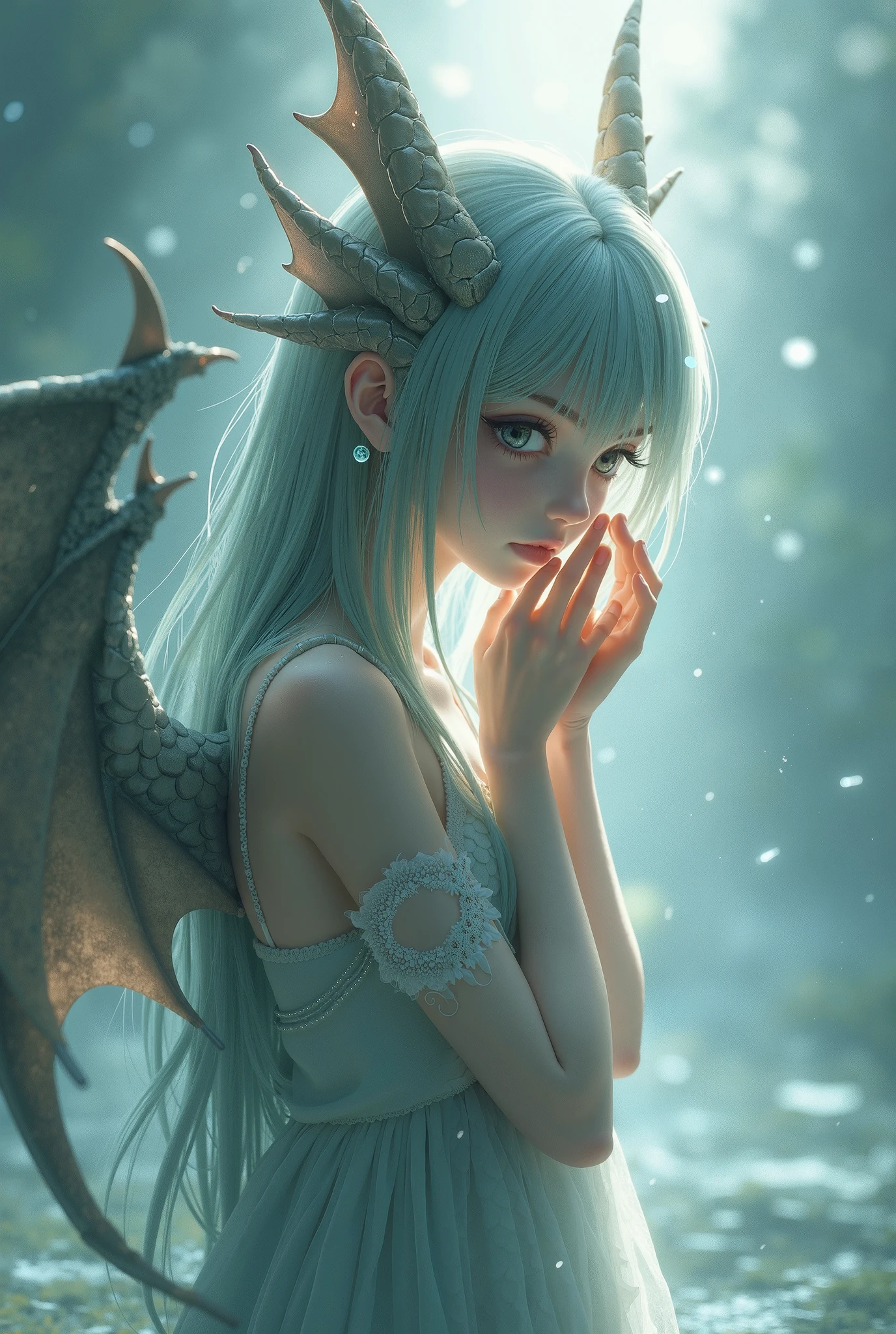 baby dinosaur being born, specific hatching from eggs, vibrant fantasy style background, loud, ultra detailed, professional, Bokeh, concept art, colorful, fantasy, dreamy, dynamic lighting, leaves included, soft shadows, imaginative, creative, mythical creatures, enchanted atmosphere, magical, vibrant colors, Vivid contrast, curious, Developed dragon eyes, fantastic creature, Fantasy world, whimsical, captivating, storybook illustration, exploration of imagination, Mesmerizing detail, natural beauty, mystical vibes, Inspirational, wonder children, releasing magic, infinite possibilities.