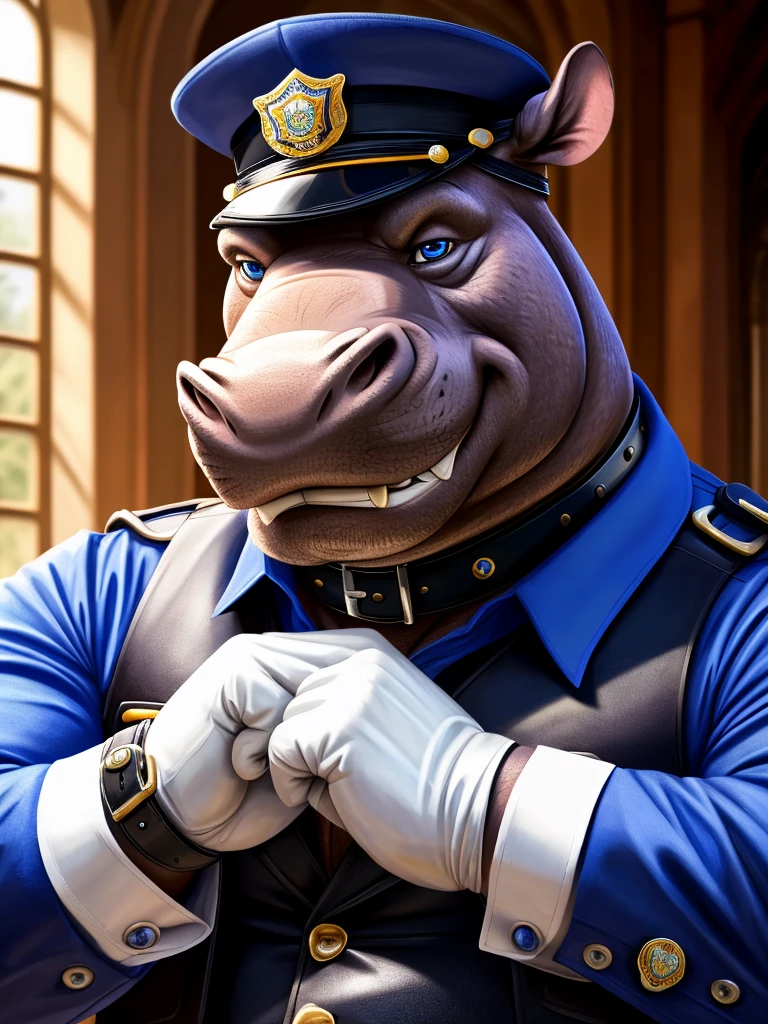 1 furry, a powerful minotaur, (german genetics, wearing a leather collar, very soft pastel pink fur, relaxing in a police station changing room, looking at viewer, shy:1.19) oversized horns, male, soft light, (hyper genitalia, photorrealistic rendering, detailed manly bull face, minotaur wearing black swat gear, detailed clothing textures, focus on boots:1.3), solo, wearing black tactical boots, (photographic masterpiece, accurate long equine genitalia, erection, very detailed tactical boots:1.61), mottled penis (precum, minotaur with equine genitalia, black saggy testicles:1.44), hyperrealistic equine genitalia, (very oversized footwear, photorrealistic lighting, medial ring, hazel eyes, sitting on a bench, wearing tactical gloves, fully clothed:1.43), oversized cow nose, (view from boots, detailed leather texture:1.1)