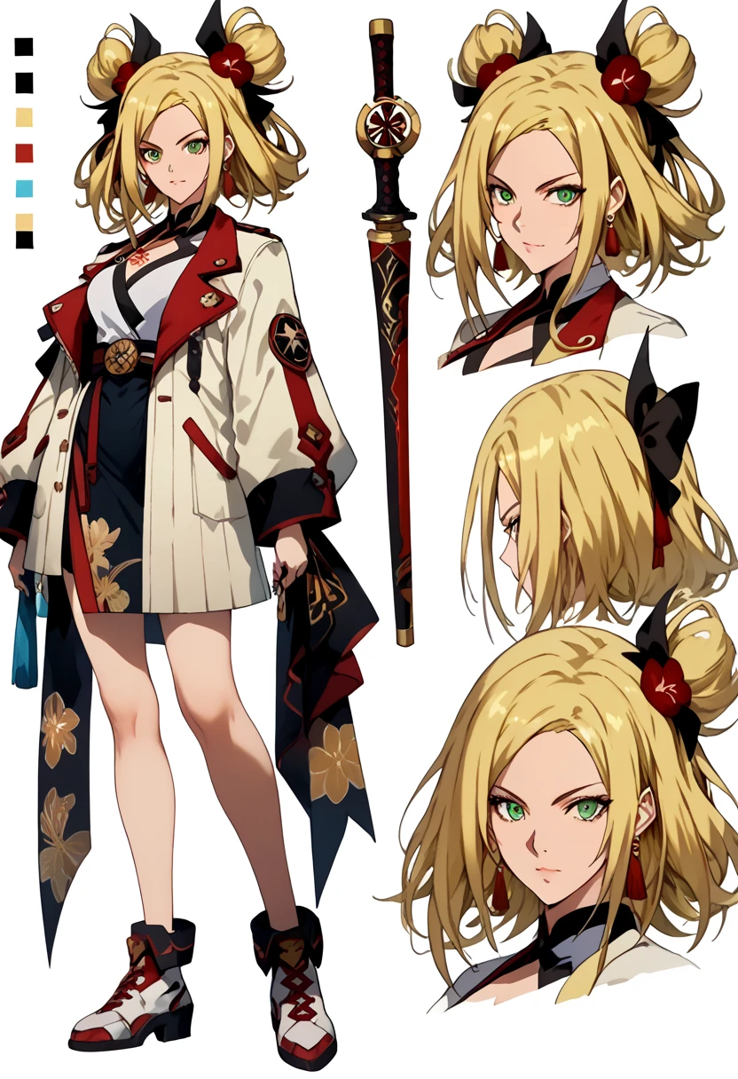 Cardfight!! Vanguard: Kourin Tatsunagi  blonde hair woman ,  look at the viewer!character sheet