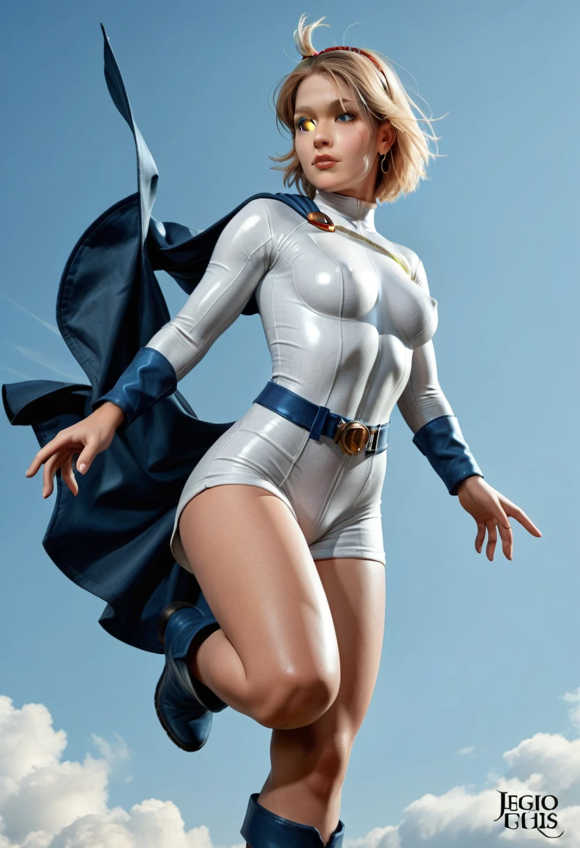 score_9, score_8_up, score_7_up, score_6_up, score_5_up, score_4_up, 1girl, solo, skinny, blue eyes, blonde hair, hairband,  hairband,  ,dressed as power girl,reiq,sexy, flying