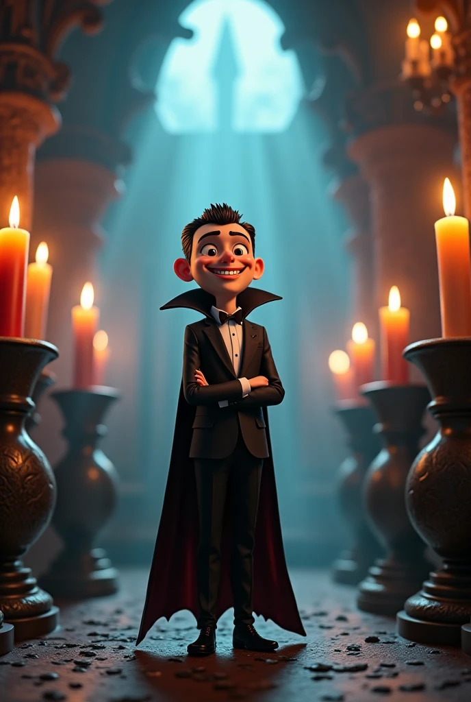 cinematic photo animations of Dracula in his castle <lora:Shaun:0.7>, 35mm photograph, film, bokeh, professional, 4k, highly detailed