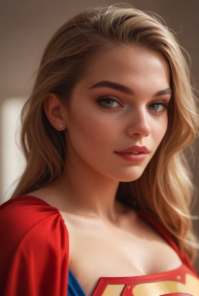 There is a woman with long hair and red lipstick, gorgeous attractive face, beautiful and attractive face, face with full makeup,