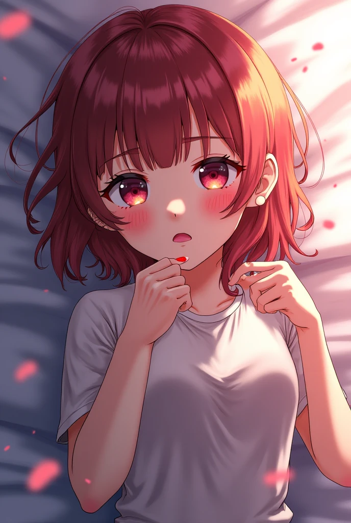 ((night, realistic light, top quality, 8K, masterpiece: 1.3)), full-body, girl, petite: 1.4, prominent abs: 1.1, uneven, (red hair, red big eyes, short hair, big: 1.2), moist silk dress: 1.2, bathroom, baby face, full eye details, ). {{Masterpiece}}, {{Best Quality}}}, {{Super Detail}}, {{Illustration}}, {{Disheveled Hair}}, {{Masterpiece}}, {Best Quality}, {{Super Detail}, {{{Illustration}, Beautiful Scene, Clear Facial Features, Hyperrealistic, Octane Rendering, UE5, High Detail, Hyper Quality, High Resolution, Art Station Trend, Hyperrealism, Surrealism, HD, 16K, Telephoto Lens, Medium Close-Up, Split Lighting,